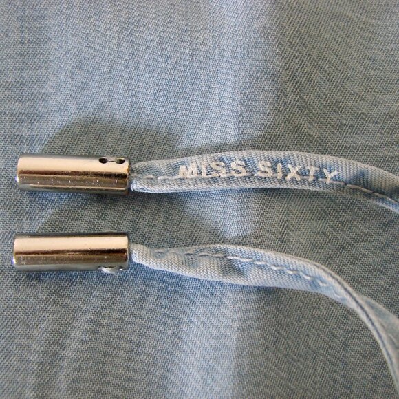 Miss Sixty Dress Y2K Blue Chambray Boho Peasant Ruffled Cowgirl XS Small - Picture 15 of 16